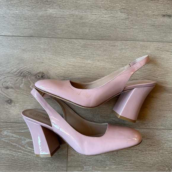 New Stuart Weitzman Curveblock 85 Patent Slingback Pumps 8.5 - Picture 10 of 13